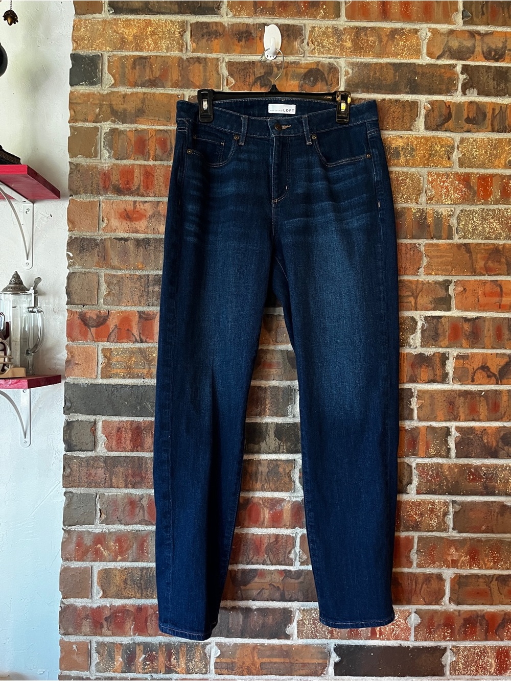 Made with Love LOFT Women’s Dark Wash Straight Leg Denim Jeans Size:8